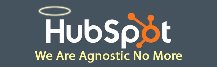 Halo over Hubspot Logo "We Agnostic No More"