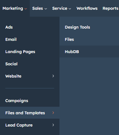 01-HubDB-Menu