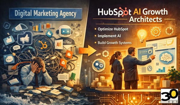the chaos of digital marketing juxtposed to hubspot ai architecture