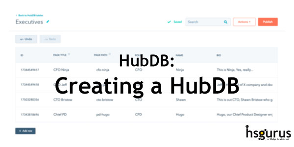 HubDB - Creating a HubDB (30dps)